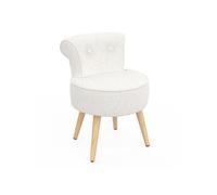 Fauteuil CRAPAUD en tissu bouclette blanc