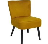 AltoBuy KONAE - Fauteuil Crapaud en Velours Côtelé Ocre