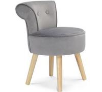 IDMARKET Fauteuil crapaud en velours gris