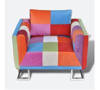 Fauteuil cube - design de patchwork Chrome Tissu - L85.5 x P63 x H74 cm,Rectangulaire,1place 4169024