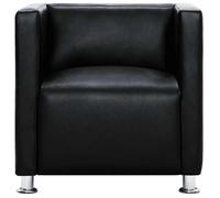 Fauteuil cube similicuir - vidaXL - Noir - 71x54x69 cm - Hauteur du siège 43 cm - Largeur d'assise 52 cm