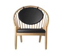 FDB Møbler Chaise J166 Jørna Oak nature lacquered-black leather