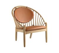 FDB Møbler Chaise J166 Jørna Oak nature lacquered-cognac leather