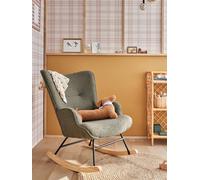 Fauteuil d'allaitement à bascule en tissu bouclette kaki TU