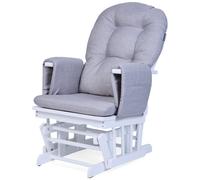 Fauteuil d'allaitement en hêtre Canva gris et repose pieds
