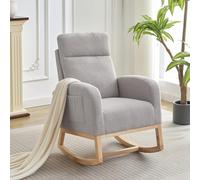 Fauteuil d'allaitement pour Chambre d'enfant, Fauteuil à Bascule Rembourrée Teddy avec Dossier Haut de 66 cm, Fauteuil à Bascule Moderne pour le Salon, la Chambre à Coucher, la Lecture,Gris