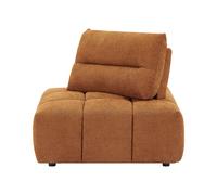 Fauteuil d'angle dossier avance-recule en tissu texturé terracotta APOLIU