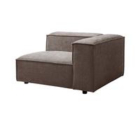 Fauteuil d'angle droit en tissu chenille taupe RUZOLO