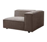 Fauteuil d'angle droit en tissu chenille taupe RUZOLO