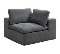 Fauteuil d'angle droit en tissu gris anthracite CORTOLINE