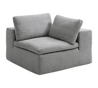 Fauteuil d'angle droit en tissu gris CORTOLINE