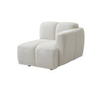 Vente-unique - Fauteuil d'angle Droit en Tissu texturé Blanc cassé CARLIVI