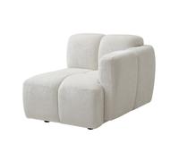 Fauteuil d'angle droit en tissu texturé blanc cassé CARLIVI