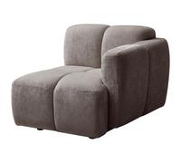 Fauteuil d'angle droit en tissu texturé taupe CARLIVI