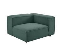 Vente-unique - Fauteuil d'angle Droit en Velours côtelé Vert RUZOLO
