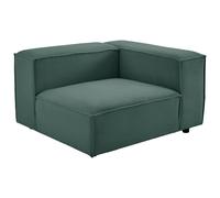 Fauteuil d'angle droit en velours côtelé vert RUZOLO