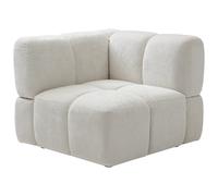Fauteuil d'angle en tissu texturé blanc cassé CARLIVI