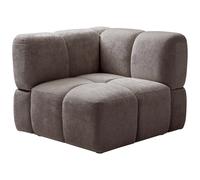 Fauteuil d'angle en tissu texturé taupe CARLIVI
