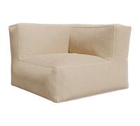 Fauteuil d'angle en velours côtelé beige NOUMARA