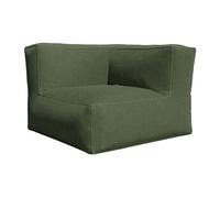 Fauteuil d'angle en velours côtelé vert NOUMARA