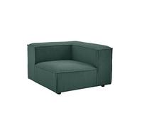 Vente-unique - Fauteuil d'angle en Velours côtelé Vert RUZOLO