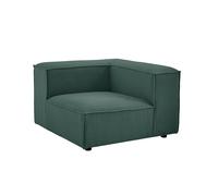 Fauteuil d'angle en velours côtelé vert RUZOLO