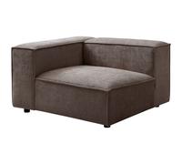 Fauteuil d'angle gauche en tissu chenille taupe RUZOLO