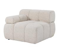 Fauteuil d'angle gauche en tissu chiné beige FACIVIL
