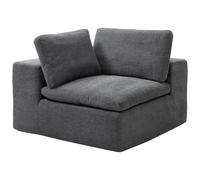 Fauteuil d'angle gauche en tissu gris anthracite CORTOLINE