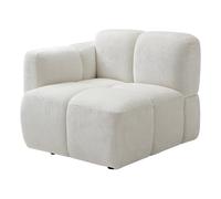 Fauteuil d'angle gauche en tissu texturé blanc cassé CARLIVI