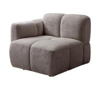 Fauteuil d'angle gauche en tissu texturé taupe CARLIVI