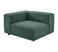 Fauteuil d'angle gauche en velours côtelé vert RUZOLO