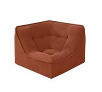 Fauteuil d'angle pour canapé modulable velours côtelé 90 cm terracotta Lizy Oviala