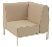 Fauteuil d'angle pour salon de jardin modulable tissu beige - Oviala Patio
