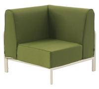 Fauteuil d'angle pour salon de jardin modulable tissu vert kaki - Oviala Patio