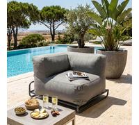 Fauteuil d'angle salon de jardin modulable et structure grise - Oviala Mixi