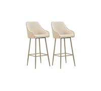 Lot de 2 Tabourets de Bar Alaska 111cm Crème