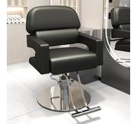 Fauteuil de barbier / coiffure, équipement pour spa et institut de beauté | Revêtement en similicuir (PU) et mousse, rotation à 360°, hauteur réglable (84-94 cm), capacité charge 700Lbs(B)