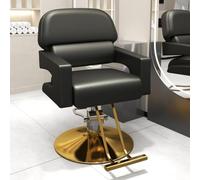 Fauteuil de barbier / coiffure, équipement pour spa et institut de beauté | Revêtement en similicuir (PU) et mousse, rotation à 360°, hauteur réglable (84-94 cm), capacité charge 700Lbs(A)