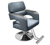 Fauteuil De Barbier De Luxe Moderne Doté D'un Réglage En Hauteur De 10 Cm, D'un Repose-Pieds En Acier Inoxydable Et D'une Capacité De Pivotement À 360°, Adapté Aux Salons De Beauté,Bleu
