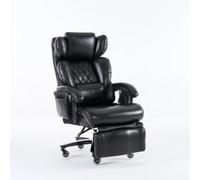 Fauteuil de bureau 88/70/112,5 cm noir en PU avec massage et chauffage