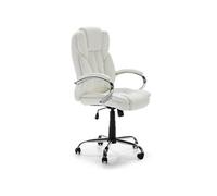 Fauteuil de Bureau à Hauteur réglable et inclinable Nixon Similicuir Blanc