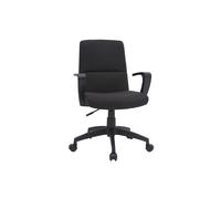 Fauteuil de bureau à roulettes design noire en tissu et métal CHUCK