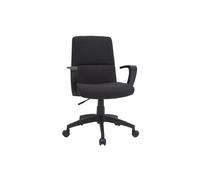 Fauteuil de bureau à roulettes design noire en tissu et métal CHUCK