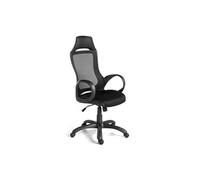 Fauteuil de bureau pivotante en tissu noir