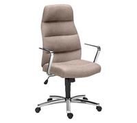 Fauteuil de bureau Chairman tissu beige - Piétement alu