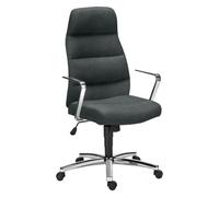 Fauteuil de bureau Chairman tissu gris - Piétement alu
