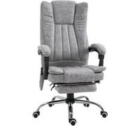 Fauteuil de bureau direction massant chauffant hauteur réglable dossier inclinable repose-pied revêtement synthétique gris Gris G