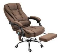 Vinsetto Fauteuil de bureau ergonomique massant chauffant repose-pied + coussin lombaires hauteur réglable dossier inclinable marron Aosom France