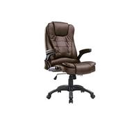 HOMCOM Fauteuil de Bureau massant et Chauffant électrique Fauteuil Bureau Ergonomique revêtement synthétique Brun